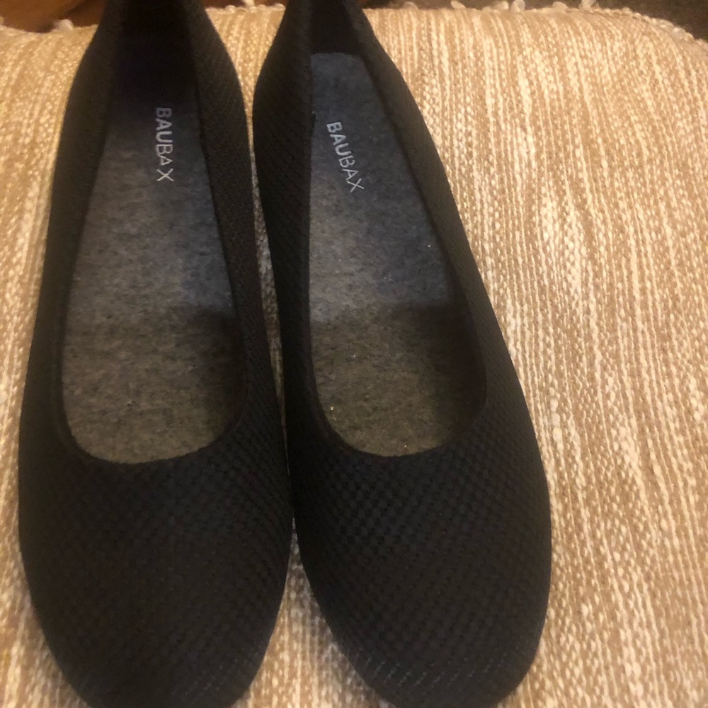 BAUBAX Women's Black Knit Ballet Flats - Slip-On Comfort
